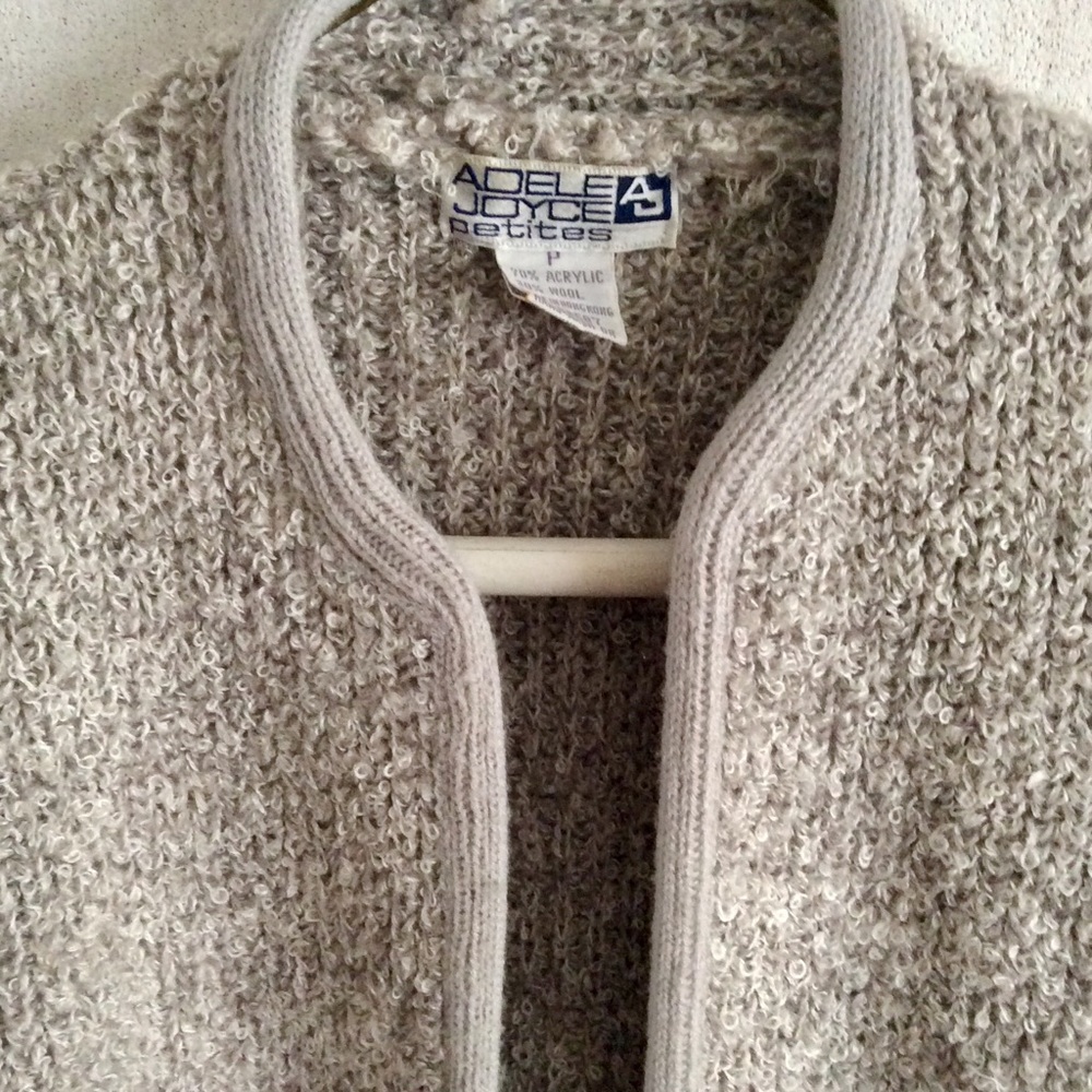 Adele Joyce 30% Wool Soft/Sturdy Grey Sweater S: P - image 1